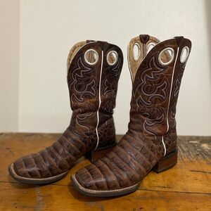 Cavender’s Square Toe Men’s Brown Western Cowboy Boots
